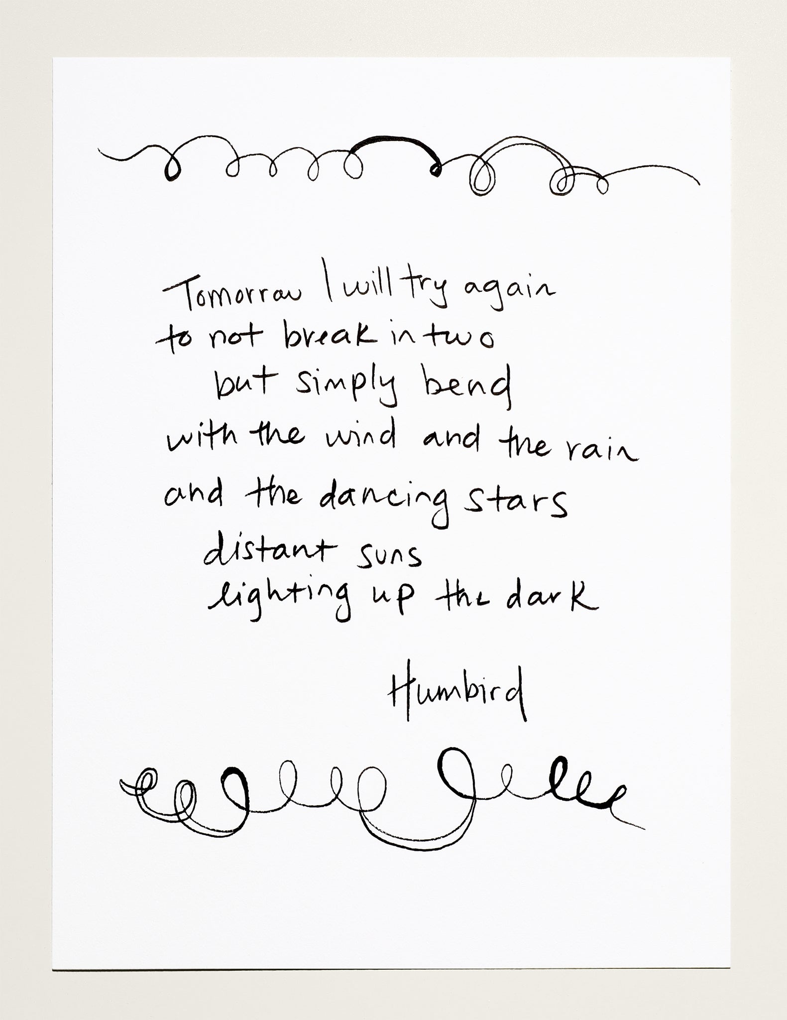 Humbird Handwritten Lyrics