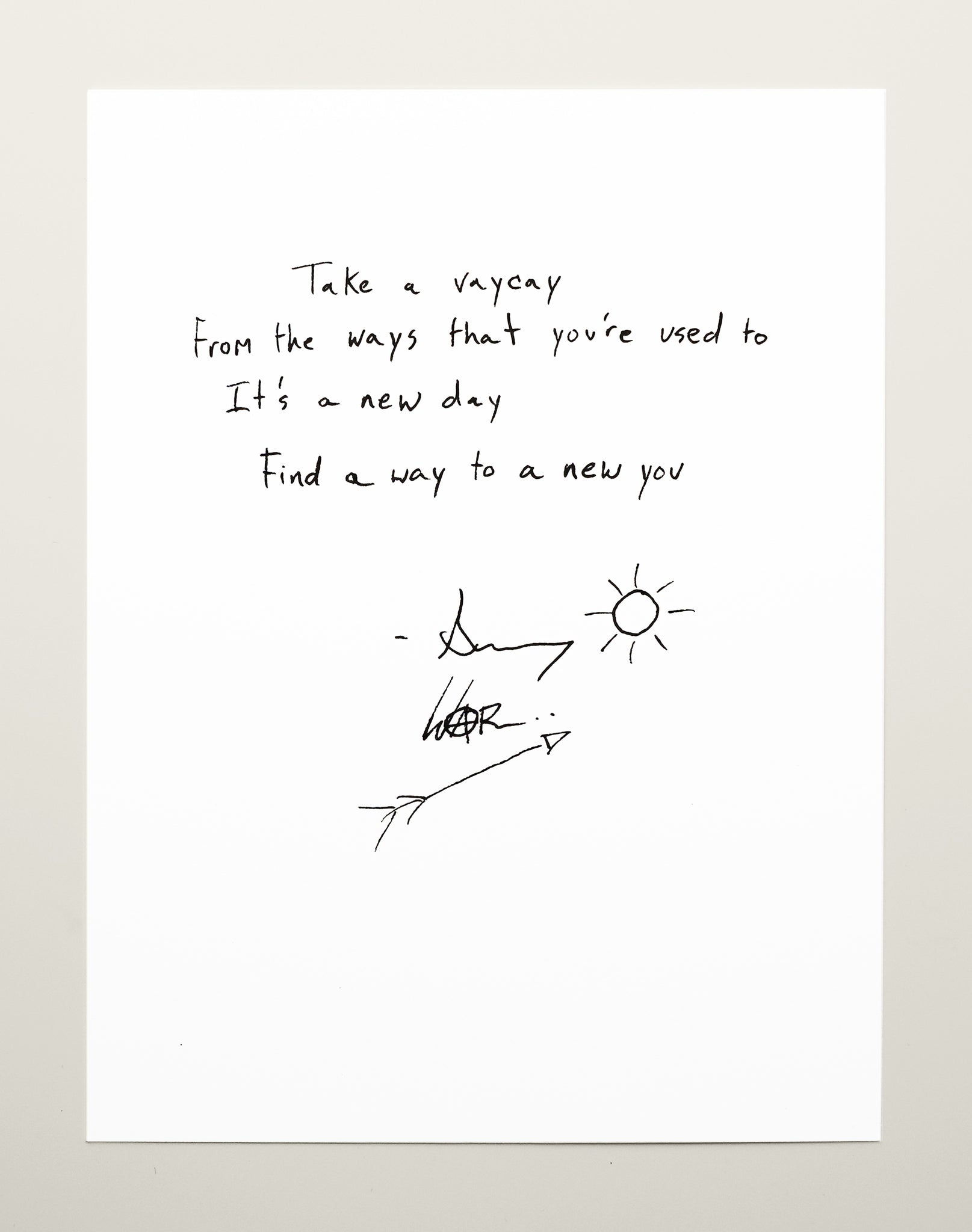Sunny War Handwritten Lyrics Photograph